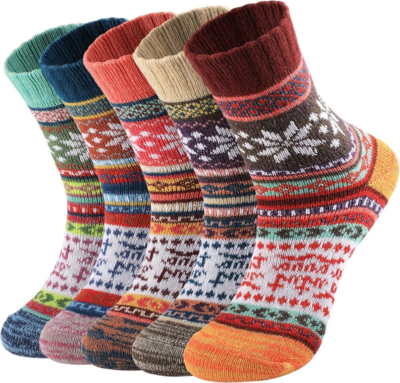 Pleneal Wool Socks for Women - Womens Winter Warm Wool Sock Men Cozy Knit Boots Socks for Women - Image 1